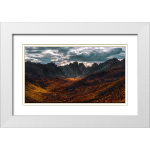 Autumn in Tombstone Mountain White Modern Wood Framed Art Print with Double Matting by Zhang, Jenny L