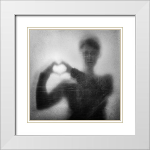 Heart over Head White Modern Wood Framed Art Print with Double Matting by Schleicher-Schwarz, Roswitha