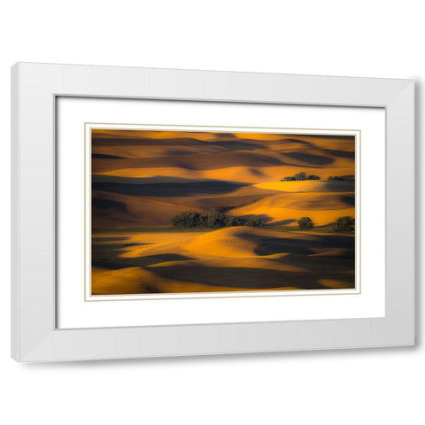 Autumn of Rolling Hills White Modern Wood Framed Art Print with Double Matting by Kim, Eunice