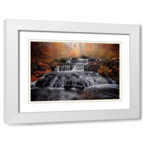 Fall of Fall White Modern Wood Framed Art Print with Double Matting by Wei, Shi aamp