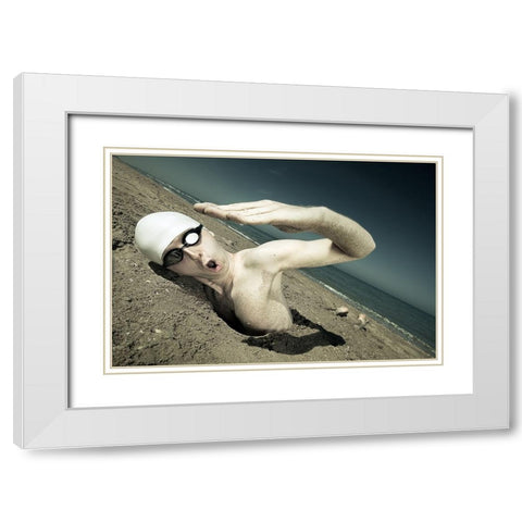 Unstoppable White Modern Wood Framed Art Print with Double Matting by Kiciak, Christophe