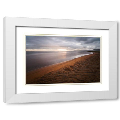 Silence-Sea and Sky White Modern Wood Framed Art Print with Double Matting by Wrobel, Karsten