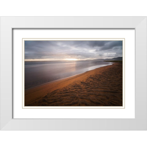 Silence-Sea and Sky White Modern Wood Framed Art Print with Double Matting by Wrobel, Karsten
