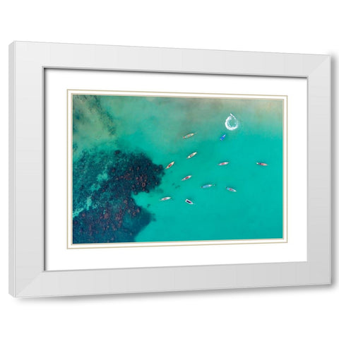 Bullet time White Modern Wood Framed Art Print with Double Matting by Chengzhou, Zhou