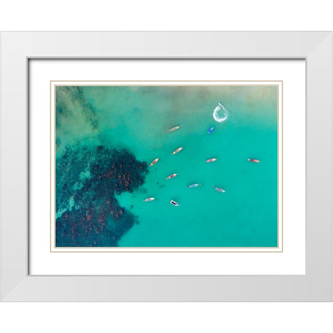 Bullet time White Modern Wood Framed Art Print with Double Matting by Chengzhou, Zhou