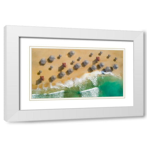 AM-PM White Modern Wood Framed Art Print with Double Matting by Hassan, Wisam