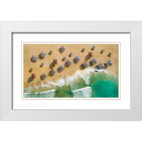 AM-PM White Modern Wood Framed Art Print with Double Matting by Hassan, Wisam