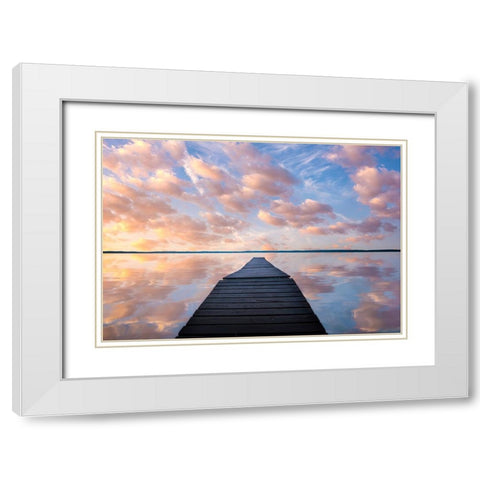 Sanctuary White Modern Wood Framed Art Print with Double Matting by Lindsten, Christian