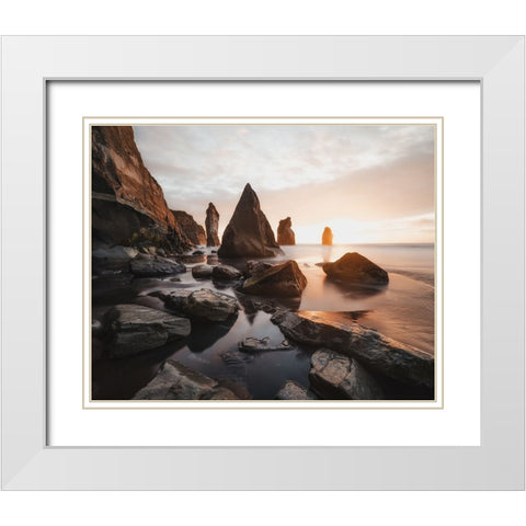 The Three Sisters White Modern Wood Framed Art Print with Double Matting by Regius Polgar, Zoltan