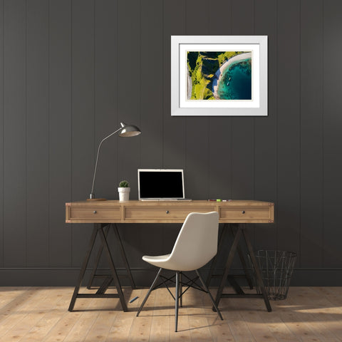 Two Boats White Modern Wood Framed Art Print with Double Matting by Chandra, Suwandi