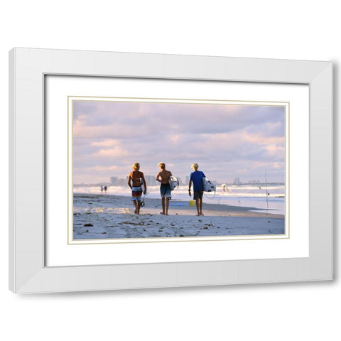 Having a good time! White Modern Wood Framed Art Print with Double Matting by Zhang, Victor
