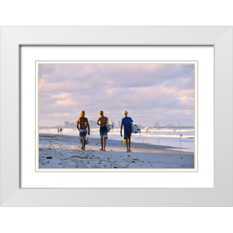 Having a good time! White Modern Wood Framed Art Print with Double Matting by Zhang, Victor