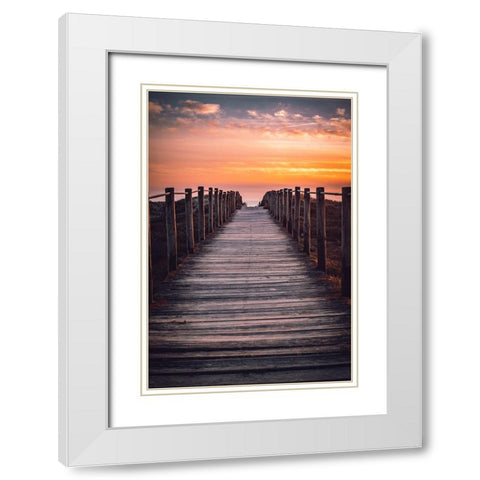 The path White Modern Wood Framed Art Print with Double Matting by Oliveira, Abilio