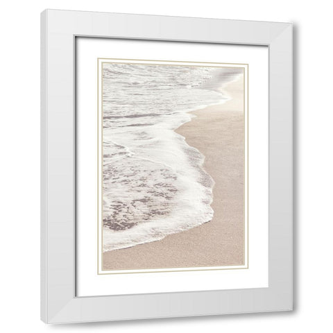 Beach 006 White Modern Wood Framed Art Print with Double Matting by Artographie Studio