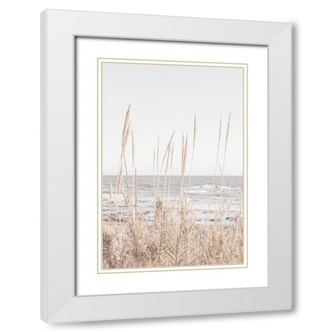 Beach Vass 001 White Modern Wood Framed Art Print with Double Matting by Artographie Studio