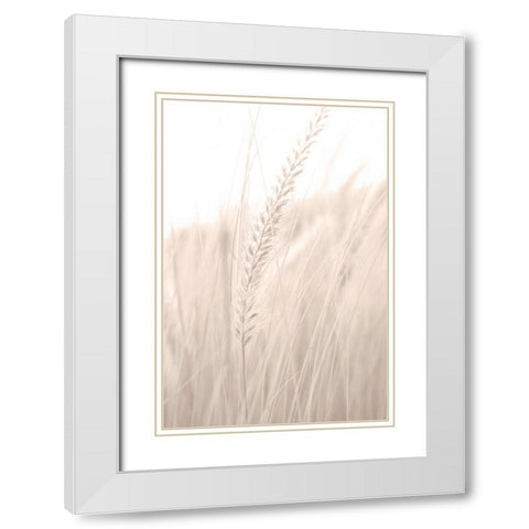 Grass 001 White Modern Wood Framed Art Print with Double Matting by Artographie Studio