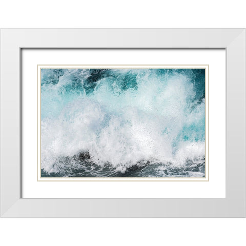 Voice of the waves White Modern Wood Framed Art Print with Double Matting by Matsuo, Kaiki