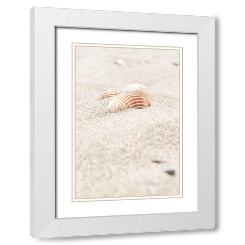 Beach 014 White Modern Wood Framed Art Print with Double Matting by Artographie Studio