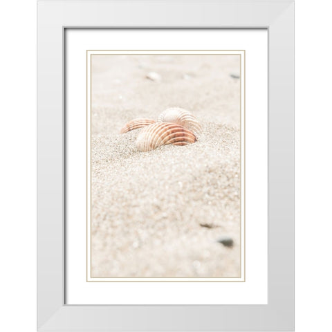 Beach 014 White Modern Wood Framed Art Print with Double Matting by Artographie Studio