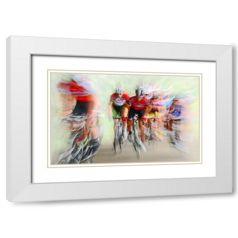 Ultimo giro  2 White Modern Wood Framed Art Print with Double Matting by Urlings, Lou