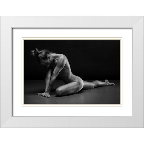 bodyscape White Modern Wood Framed Art Print with Double Matting by Belovodchenko, Anton