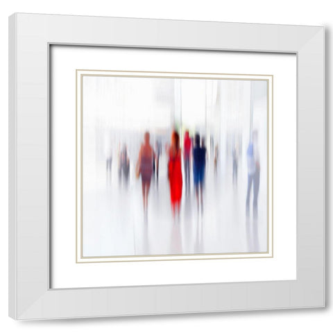 Women in red White Modern Wood Framed Art Print with Double Matting by Ohlendorf, Anette