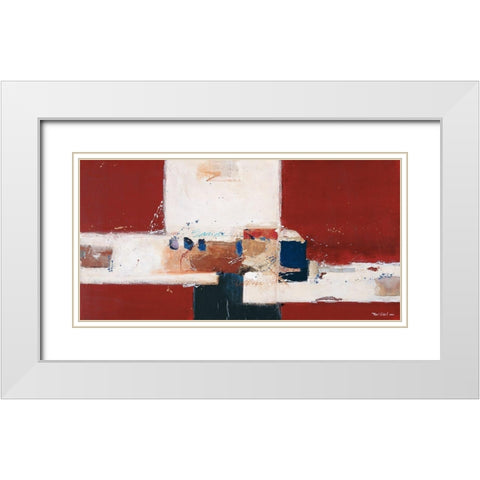 Abstrakt IV White Modern Wood Framed Art Print with Double Matting by van der Werf, Ron