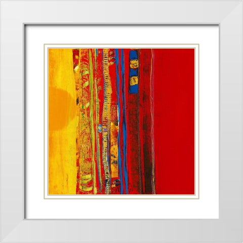 Abstrakt II White Modern Wood Framed Art Print with Double Matting by van Ginkel, Marjolijn