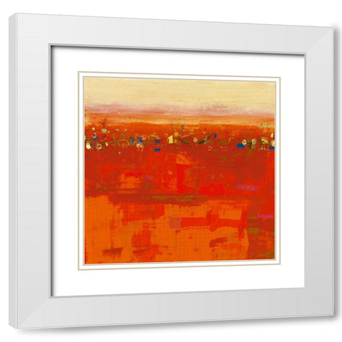 Red Landscape White Modern Wood Framed Art Print with Double Matting by Richter-Armgart, Rose