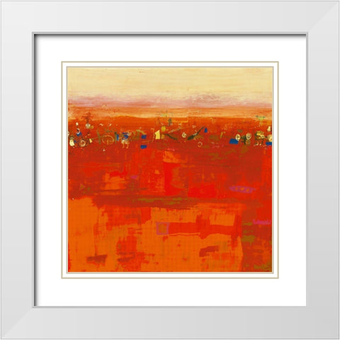 Red Landscape White Modern Wood Framed Art Print with Double Matting by Richter-Armgart, Rose