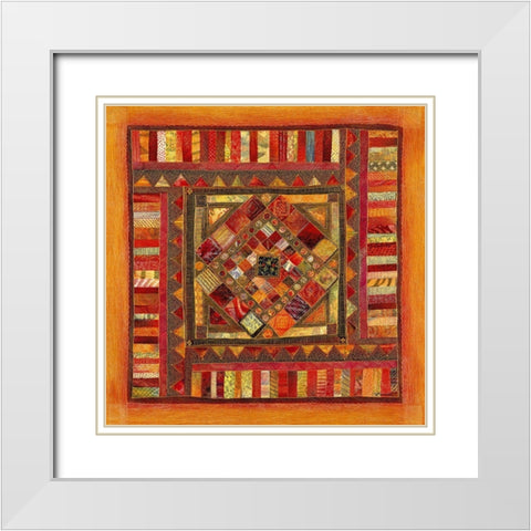 Tapisserie III White Modern Wood Framed Art Print with Double Matting by Maugeri, Valerie