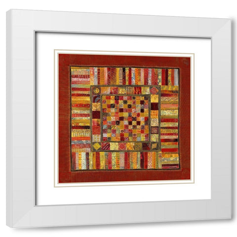 Tapisserie IV White Modern Wood Framed Art Print with Double Matting by Maugeri, Valerie