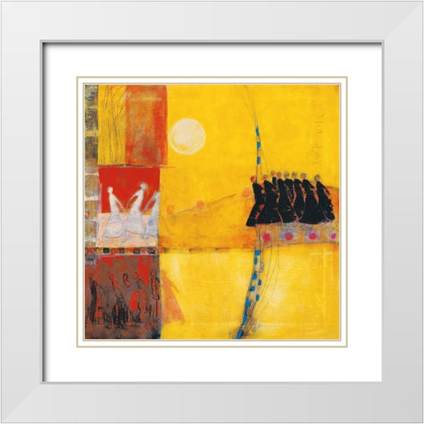 Far Away White Modern Wood Framed Art Print with Double Matting by van Ginkel, Marjolijn