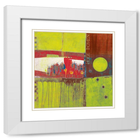 Congregation White Modern Wood Framed Art Print with Double Matting by van Ginkel, Marjolijn