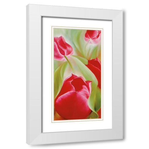 Tulpen II White Modern Wood Framed Art Print with Double Matting by Schmucker, Annette