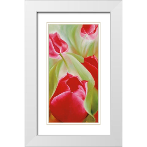 Tulpen II White Modern Wood Framed Art Print with Double Matting by Schmucker, Annette