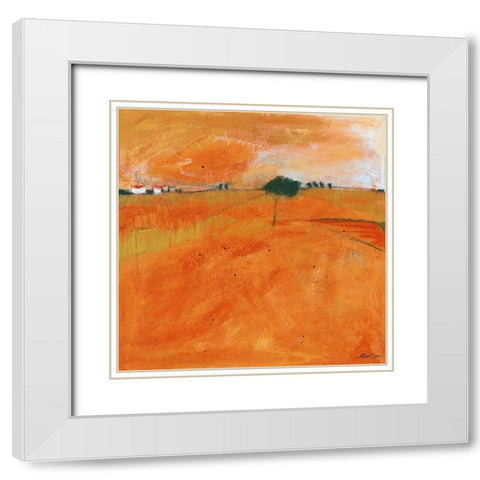 Landscape I White Modern Wood Framed Art Print with Double Matting by Scherk, Gabriele