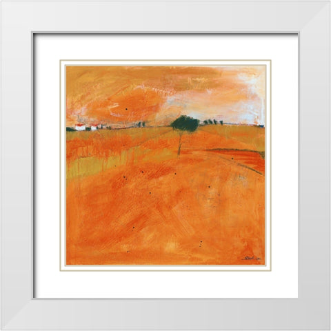 Landscape I White Modern Wood Framed Art Print with Double Matting by Scherk, Gabriele