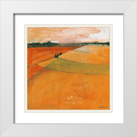 Landscape II White Modern Wood Framed Art Print with Double Matting by Scherk, Gabriele