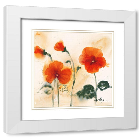 Les Pensees I White Modern Wood Framed Art Print with Double Matting by Marthe