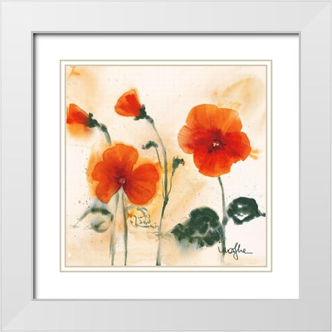 Les Pensees I White Modern Wood Framed Art Print with Double Matting by Marthe