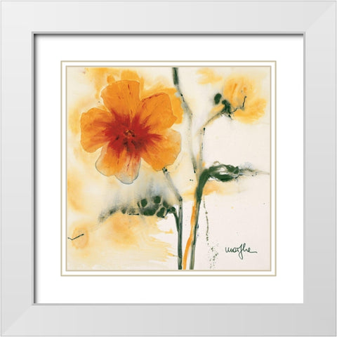 Les Pensees II White Modern Wood Framed Art Print with Double Matting by Marthe