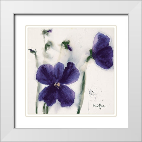 Les Pensees III White Modern Wood Framed Art Print with Double Matting by Marthe