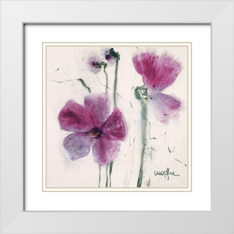 Les Pensees VI White Modern Wood Framed Art Print with Double Matting by Marthe