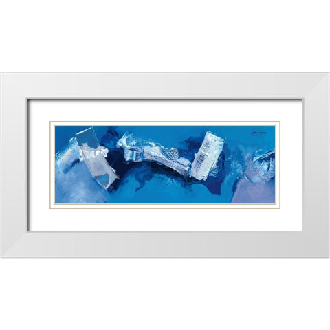 Bleu blanc White Modern Wood Framed Art Print with Double Matting by Magis, Pascal