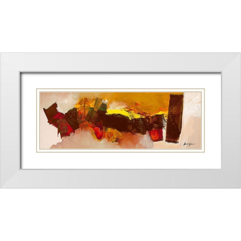 Terre brulee White Modern Wood Framed Art Print with Double Matting by Magis, Pascal