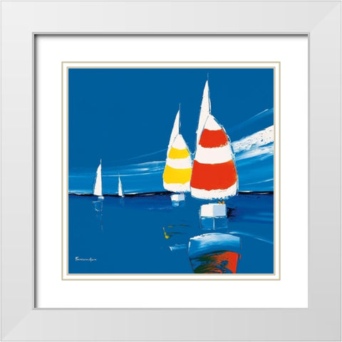 Dans le vent White Modern Wood Framed Art Print with Double Matting by Fontdeville, Guy