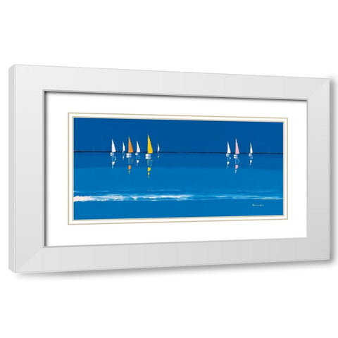 Voiles multicolores White Modern Wood Framed Art Print with Double Matting by Fontdeville, Guy