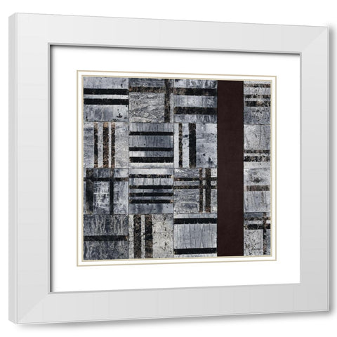 Composition II White Modern Wood Framed Art Print with Double Matting by Planker, Karin