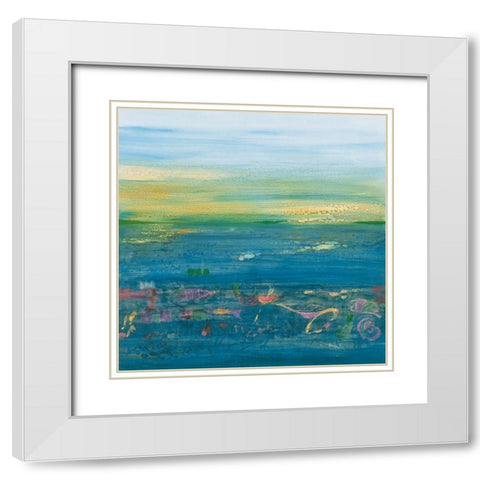 Blue Landscape White Modern Wood Framed Art Print with Double Matting by Richter-Armgart, Rose